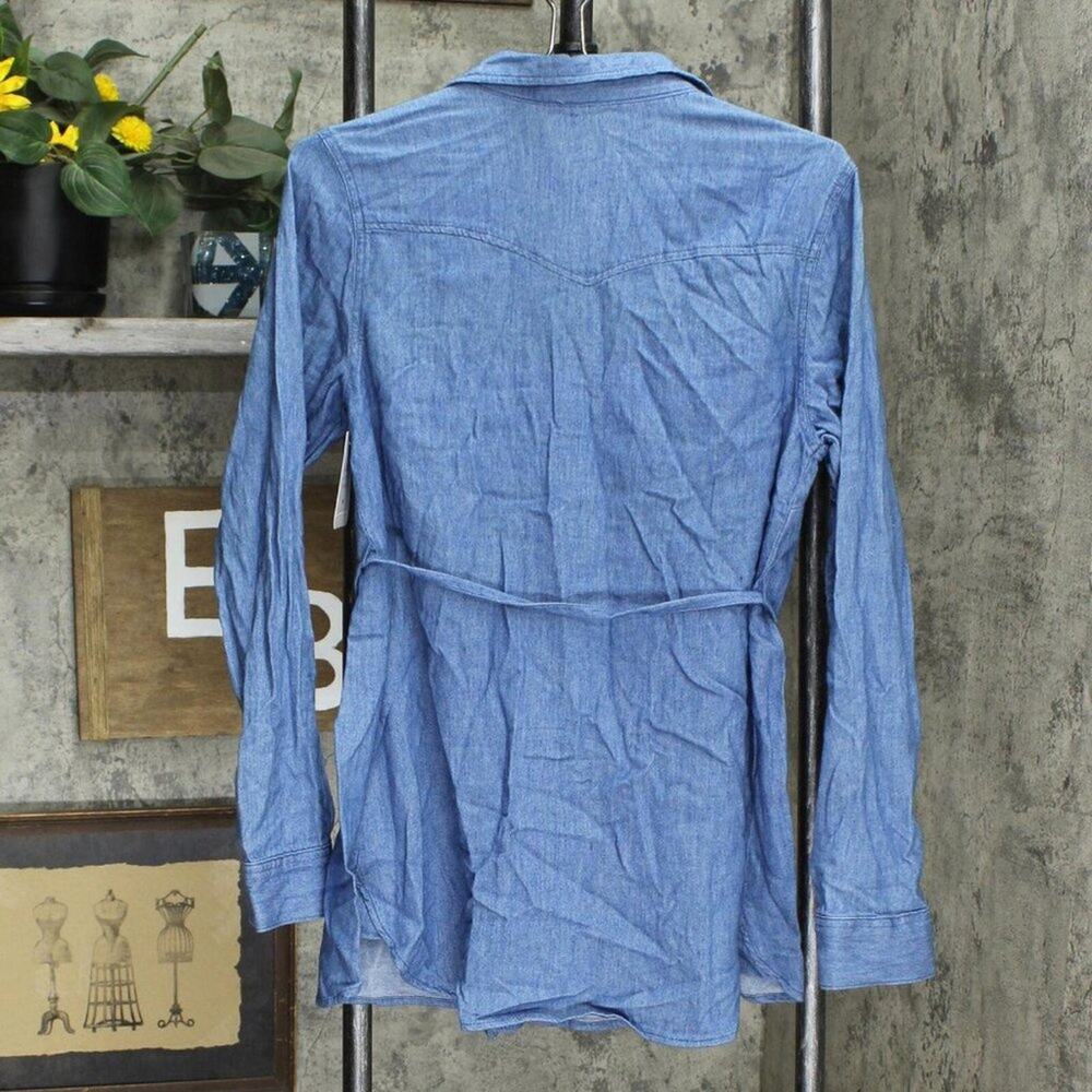 Isabel‎ Maternity by Ingrid & Isabel Sleeve Denim Button-Down Shirt XS Blue - Picture 3 of 6